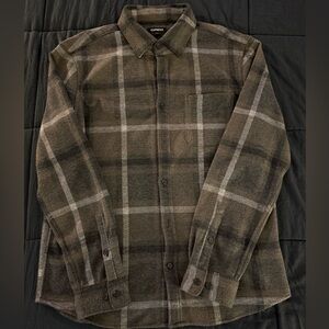 Express Gray and Brown Plaid Shirt